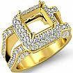 1.75Ct Diamond Engagement Ring Princess Semi Mount Halo Setting 18k Gold Yellow.